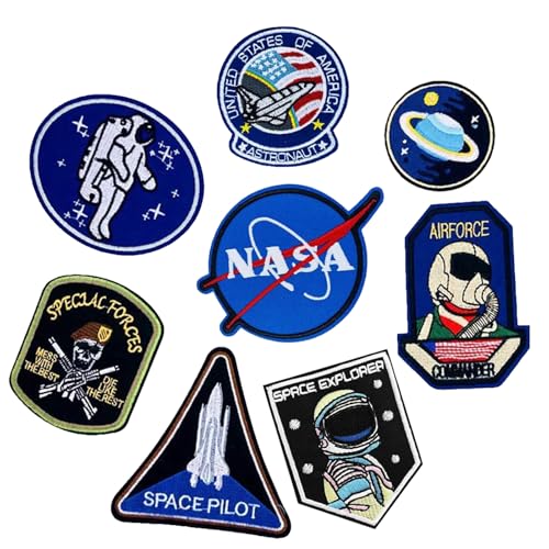 Meetlight NASA patch zum aufbügeln,NASA aufnäher bügelflicken kinder Aufbügeln für Jacken, Jeans, Rucksäcke, Kleidung
