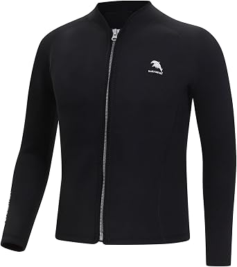Freebily Adult 2mm Neoprene Swim Coat Mens Long Sleeve Wetsuit Jacket for Surfing Kayaking Paddling