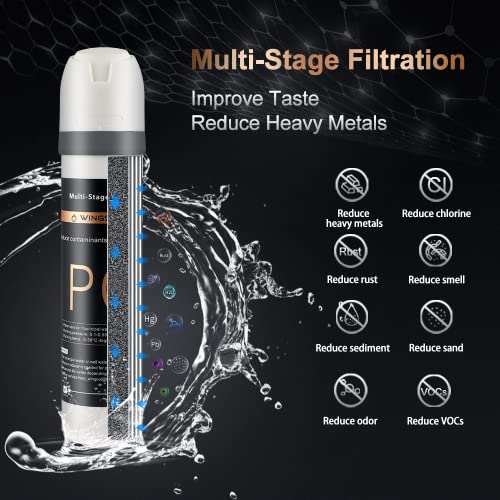 Wingsol Under Sink Water Filter With Faucet Nsf/Ansi 42&53, Reduce 99.99% Chlorine, Heavy Metals, Sediment, Anti-Clogged No-Crack No-Leak, 4K Gallon 1.3Gpm, Quick Change & Connect, Multi-Stage Filter #TOP1