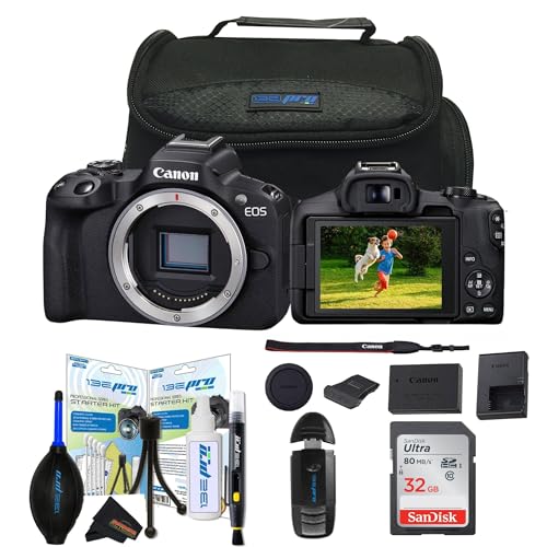 Image of Canon EOS R50 Mirrorless Vlogging Camera (Black) w /RF-S18-45mm F4.5-6.3 is STM Lens (Renewed) (Body Only w /Sunshine Accessories Bundle)