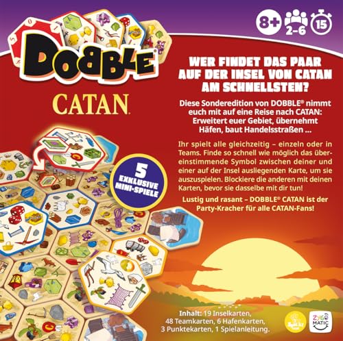 Asmodee, Dobble Catan, Zygomatic, Familienspiel, 2-6 Spieler, 8+ Jahre, 15 Minuten, Deutsch – Bild 5