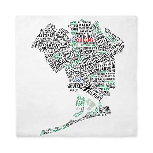 CafePress Queens New York Map Typography Queen Duvet Cover, Printed Comforter Cover, Unique Bedding