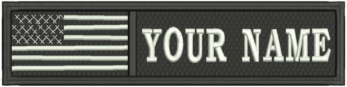 Customizable Text 1x4 Patch Hook Touch Fasteners - Military/Morale - US Flag Tactital tag