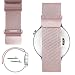 22mm Magnetic Milanese Loop Stainless Steel Magnet Closure Lock Band For Fossil Q Founder Digital Display Touchscreen Smartwatch Strap (Magnetic Rose Gold)