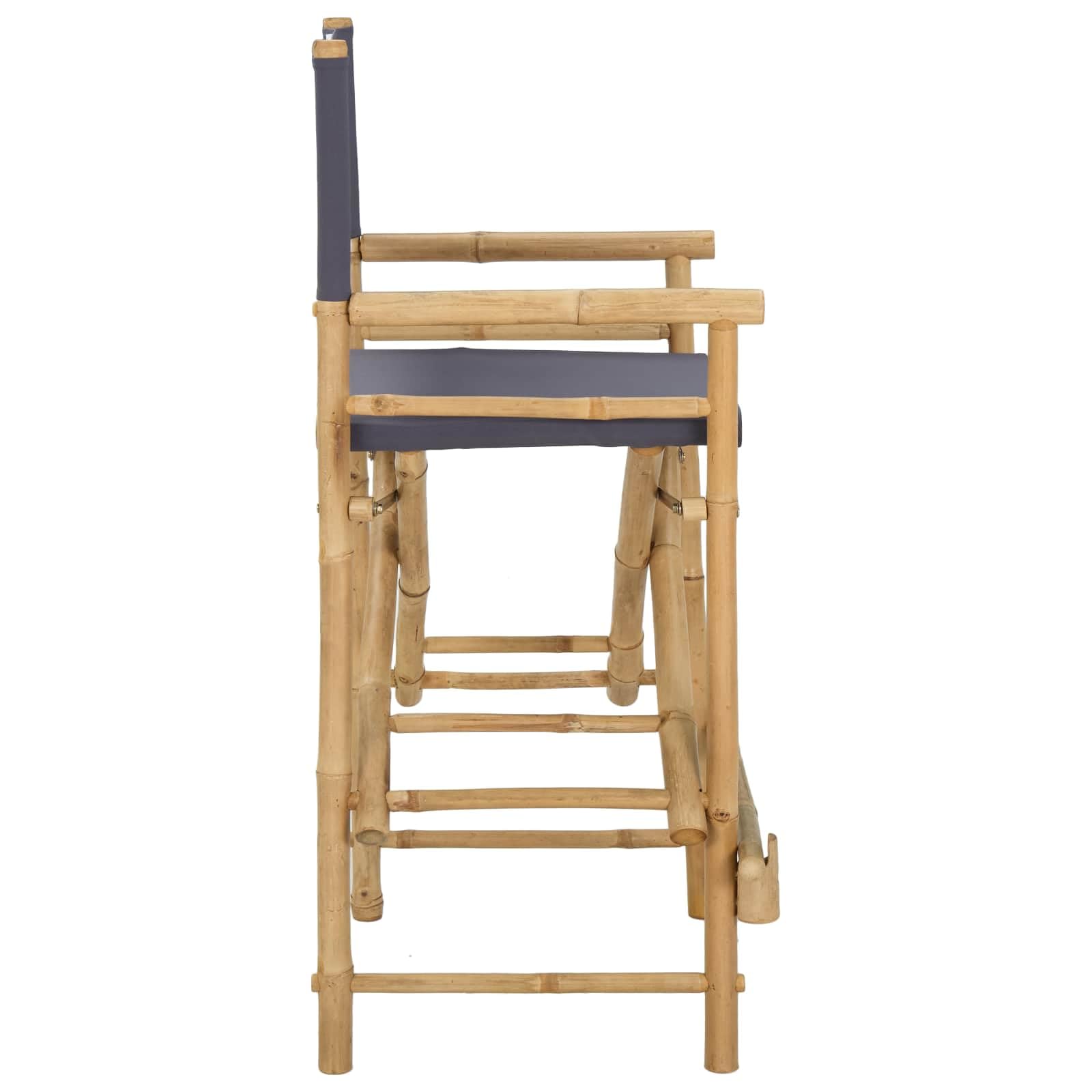 Set di 2 sedie da regista pieghevoli in bambù, elegante sedia da regista naturale, per giardino, balcone e interni, stabile sedia pieghevole con braccioli, 58 x 48 x 115 cm