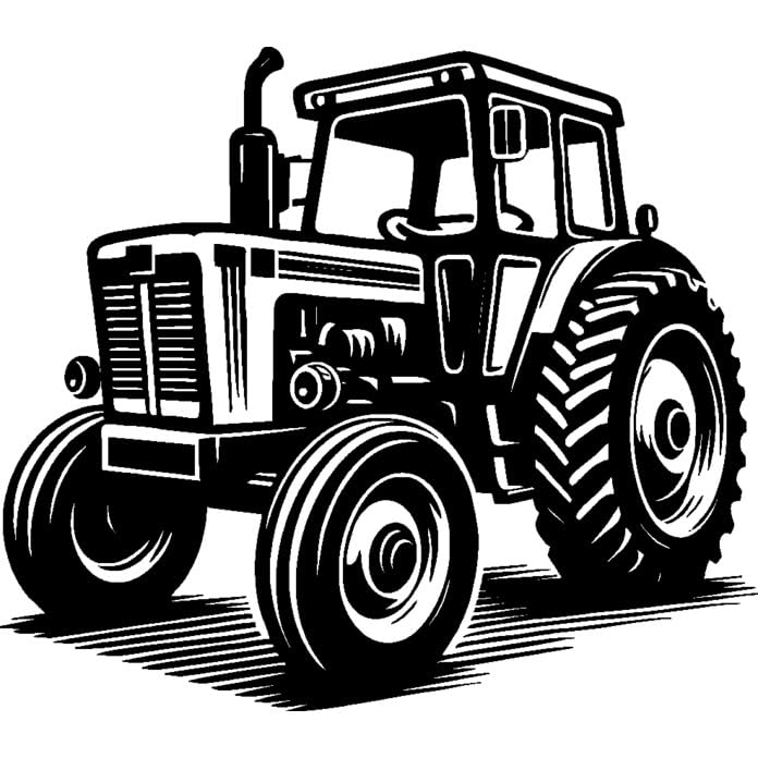 'Farm Tractor' Rubber Stamp - Unmounted Design for Crafting & Scrapbooking, A8 (RS00056632)