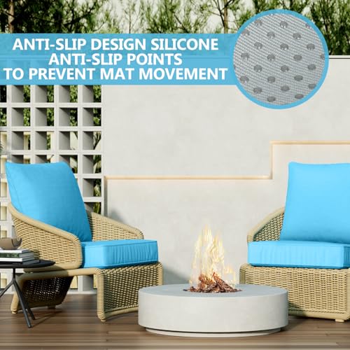 24" x 24" x 6" Outdoor Deep Seat Cushions Set - 2 Set Waterproof & Fade Resistant Patio Furniture Replacement Cushions, Non-Slip Outdoor Cushions Fit Loveseats, Couches, Chairs, and Sofas. by Suionryorid - Used condition - Image 6