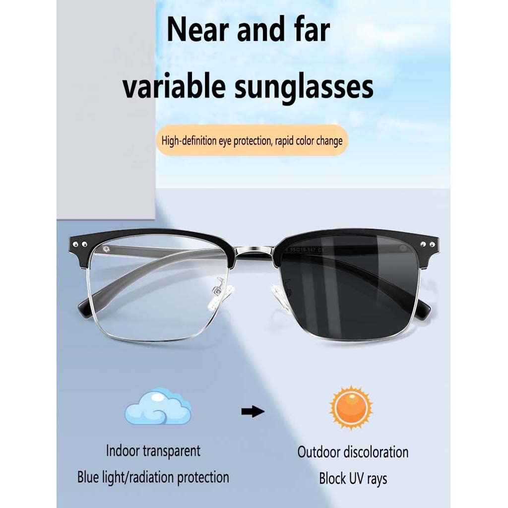 WZX Occhiali da Sole a Luce variabile Anti-Blu Occhiali da Sole Occhiali da Lettura Che cambiano Colore Luce Anti-Fatica Gioco per Computer Montatura Trasparente Uomo Occhiali Anti-Luce Blu
