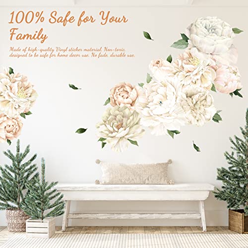 Vinilo decorativo White Peony para pared habitación de niñas miniatura 3