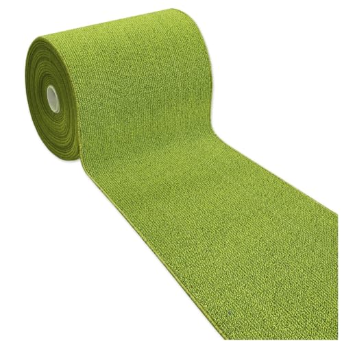 emmevi Alfombra de cocina de color liso, antideslizante, lavable, para pasillo, entrada, 50 x 110 cm, verde