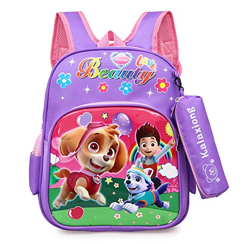 Simmpu Dog Patrol Sacs d'école Trousse pour enfants Sac à dos d’école avec Motif de Dessin Animé Pat Patrouille Sac à Dos Populaire pour l'utilisation de Jour Pat Patrouille Thème pour Garçon Fille