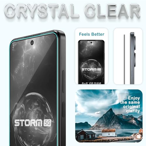 Image of ArmourPro Military Grade Gorilla Tempered Glass Screen Protector Compatible For Lava Storm (6.78 Inch) With Easy Installation Kit| Edge To Edge Coverage |Black