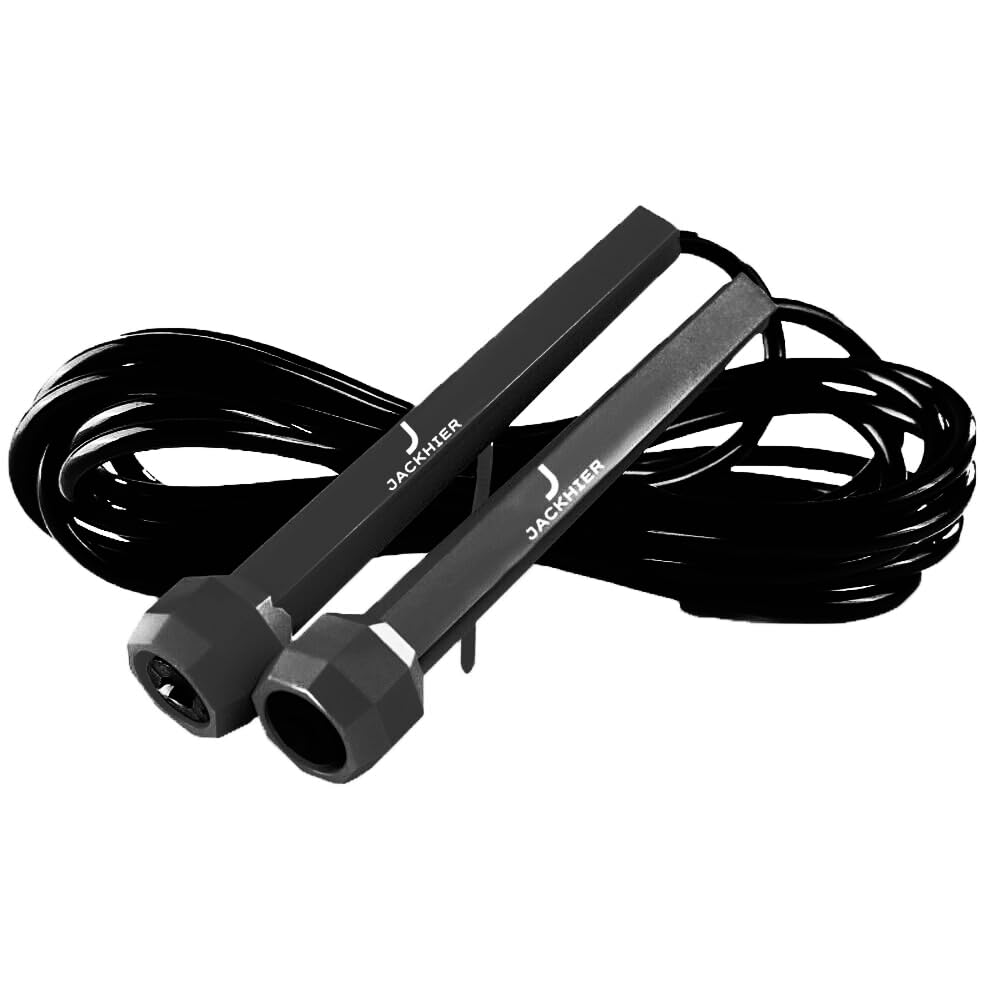 Sporto Fitness Lightweight Jump Rope S-20 for Fitness and Exercise - Adjustable Jump Ropes with Plastic Handles - Tangle-Free for Crossfit, Gym, Cardio and Endurance Training (BLACK) (B0C57HDYPW) Amazon Price History, Amazon Price Tracker