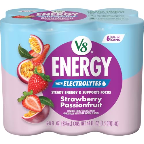 Image of V8 Energy with Electrolytes Strawberry Passionfruit Energy Drink, 6 Pack