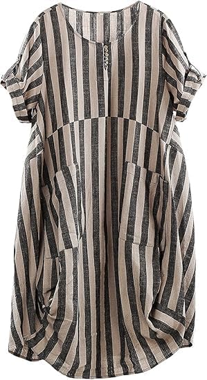Minibee Women's Ruffle Oversize Casual Midi Dresses with Pockets