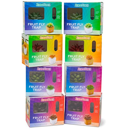 Zendozones Fruit Fly Trap With Zendo Lure, Mellow Molly With Plastic White Base, Refillable And Reusable #TOP6