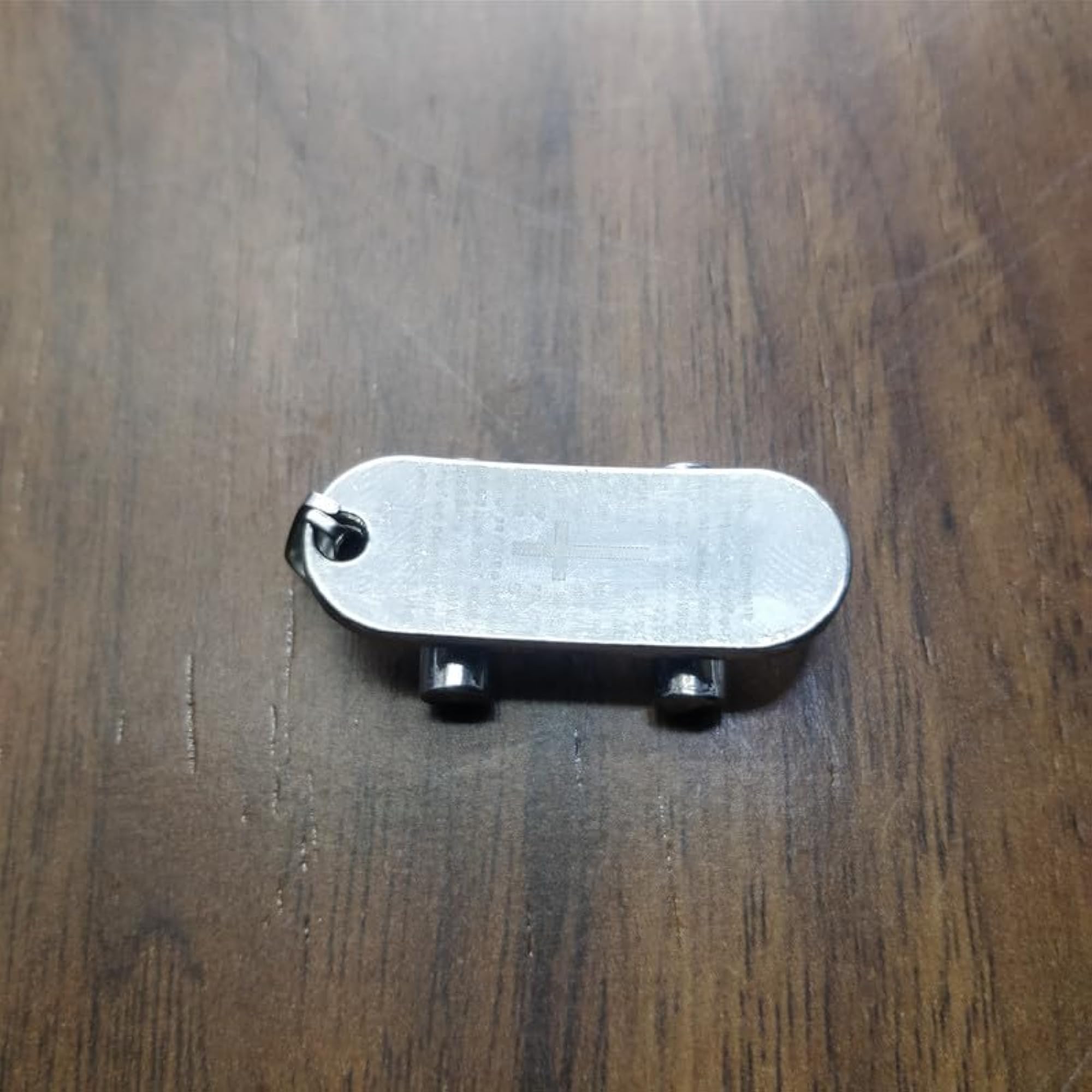 Stainless Steel Skateboard Pendant Necklace, Silver Plated Charm