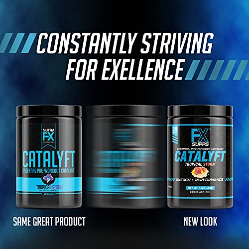 Fx Supps Catalyft Pre-Workout Powder Drink For Men & Women, Tropical Storm | Mix With Creatine, Caffeine & Beta-Alanine | Best For Energy Pump, Muscle Gain And Focus, 20 Servings (1-Pack) #TOP5