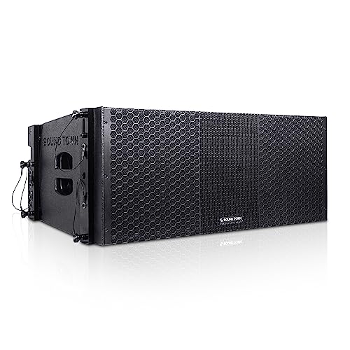 Image of Sound Town ZETHUS Pair of Dual 10-inch Powered Line Array Speaker System with Onboard DSP, Black (ZETHUS-210BPW-PAIR)