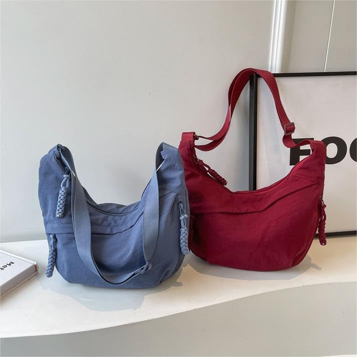 Image of Nylon Crescent Crossbody Bag for Women Shoulder Tote Handbag Casual Sling Bag Dumpling Purse Bag for Outdoor Travel