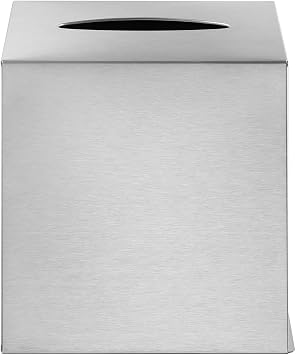 blomus NEXIO Square Tissue Box Cover - Matte Stainless Steel - Boutique Style