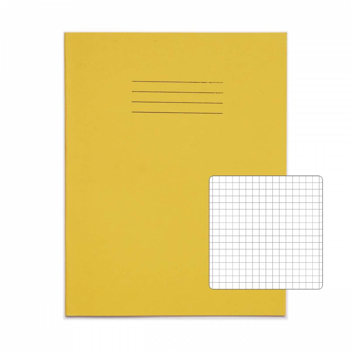 Rhino9 x 7 Exercise Book 80 Page, Yellow, 5mm Squared Pages (Pack 100)