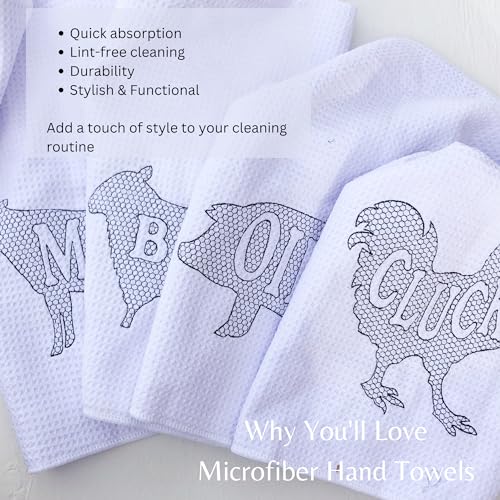 Avtrboutique Pig Embroidered Kitchen Towel, Chicken Wire Embellished Microfiber Dish Cloth thumb #9