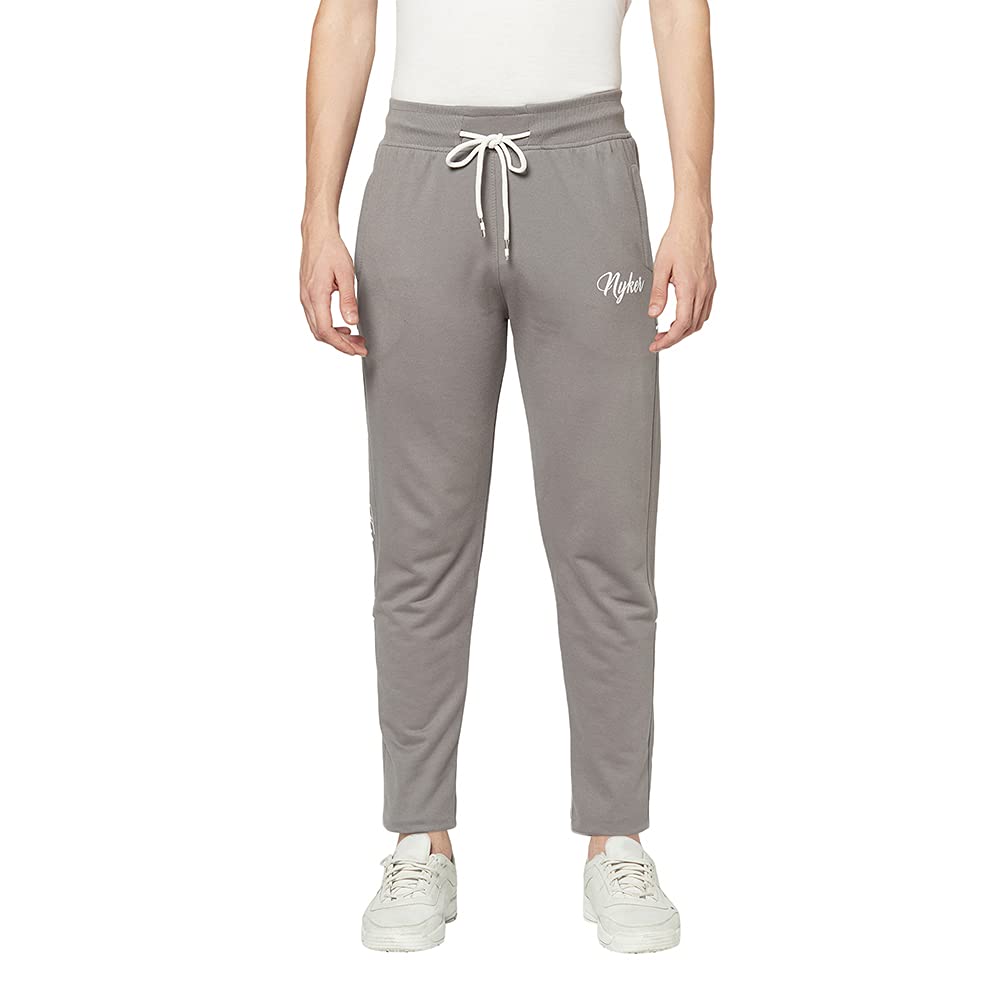 Men's Solid Cotton Blend Regular Fit Pyjama -Cement Grey (Size L)-image-20