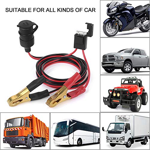 Ajcoflt 12 V 24 V Feminino Cigarro de Isqueiro Do Carro Tomada para Bateria Jacaré Crocodilo Clipes