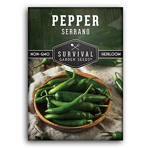 Survival Garden Seeds - Serrano Pepper Seed for Planting - Packet...