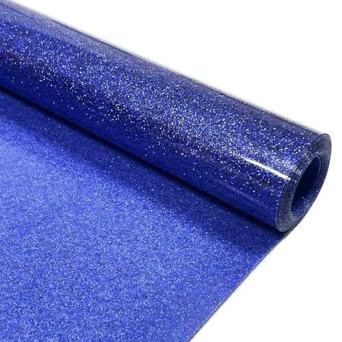 MerryMade Blue Glitter Heat Transfer Vinyl 12 x 5 ft HTV for Shirts Glitter HTV for All Cutter Machine - Easy to Cut & Weed for Heat Vinyl Design