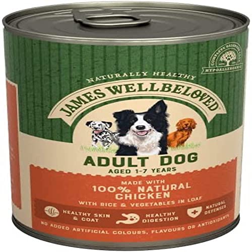 James Wellbeloved Hundedose für Erwachsene, Huhn und Reis im Brot, 12 x 400 g