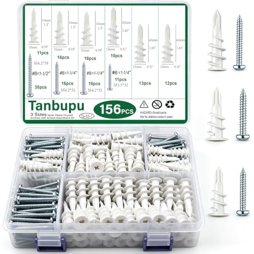 156PCS Self-Drilling Drywall Anchors and Screws