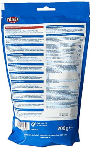 TRIXIE Choco Drops Hundesnack 200 g – theobrominfrei & ohne Kakao – mit Vitaminen - 31613