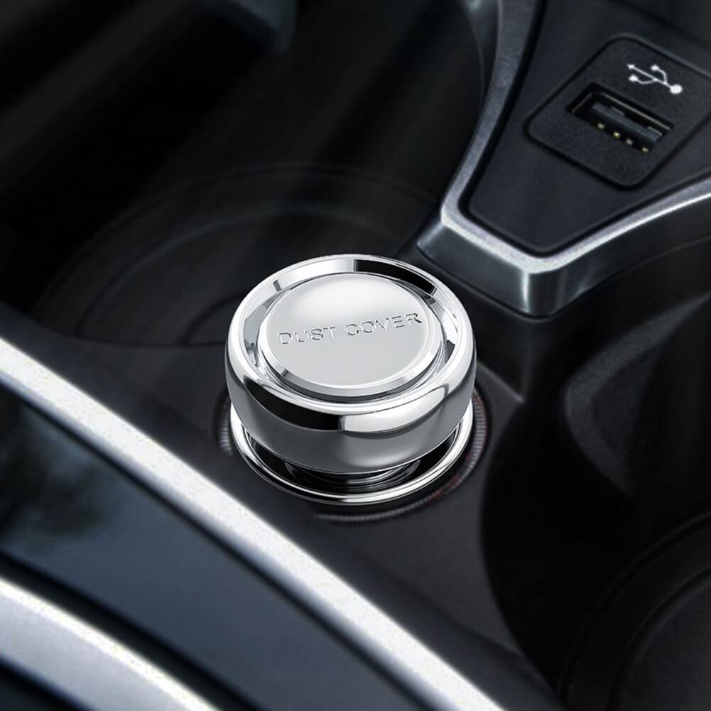 Copertura Per Accendisigari Auto In Lega Di Alluminio - Tappo Antipolvere Universale Da 21mm, Colore Nero, Protezione E Decorazione Interni - 3