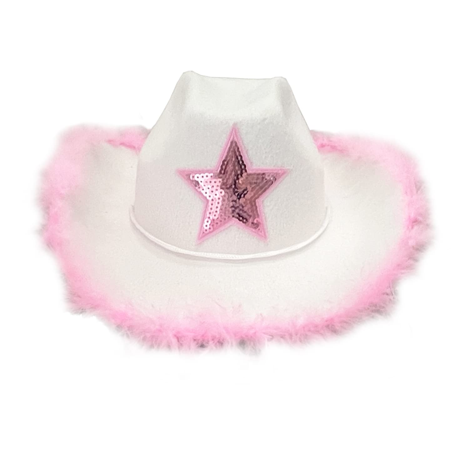 HodJIU Sombrero de vaquera para mujer, diseño de plumas esponjosas, sombrero de vaquero para fiesta, Halloween, disfraz, accesorio de disfraz