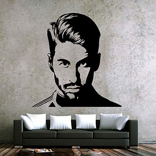 WorldCare® Famous Football Player Sergio Art Creative Wall Stickers Decoration Room Decal: Black, 58Cm X 61Cm