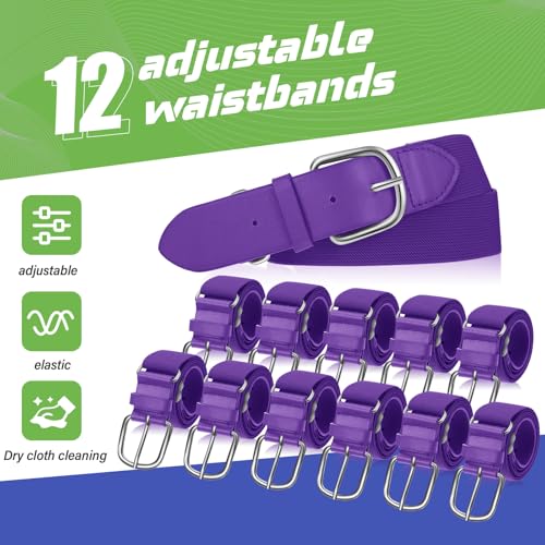Image of Hercicy 12 Pcs Baseball Belts Softball Belts Bulk for Adult and Youth Adjustable