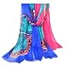 GERINLY Chiffon Sarong Wrap: Butterflies Print Plus Size Beach Cover Up (Blue)