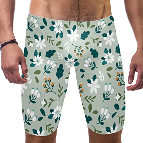 Traje de baño para hombre swim jammers largo endurance training swimsuit floral
