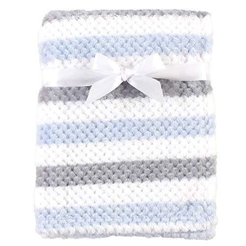 Hudson Baby Unisex Baby Plush Waffle Blanket, Blue...