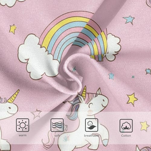 Wusikd Cute Unicorns Girls' Underwear Cotton Rainbows Pink Girls Briefs Soft Toddler Underwear 2T3