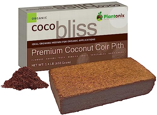 Coco Coir Brick (650gms) - Organic Coco Coir for Plants & Gardening - OMRI-Listed Cocopeat for Garden Soil, Seed Starter Soil, & Mulch - Coconut Coir Brick - Coconut Fiber Potting Mix