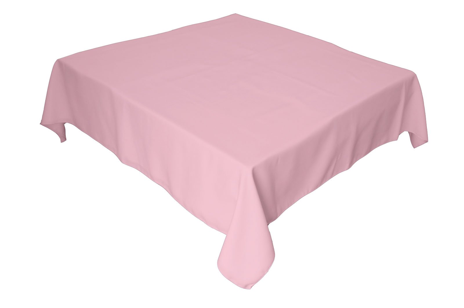 La Linen Light Pink Polyester Poplin Square Tablecloth, 52 By 52-Inch,