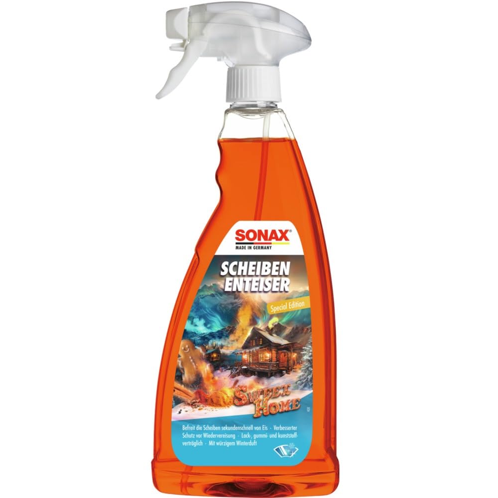 SONAX ScheibenEnteiser Sweet Home (1 Liter) taut sekundenschnell zugefrorene Scheiben auf, schützt vor Wiedervereisung und sorgt für klare Sicht | Art-Nr. 01373410