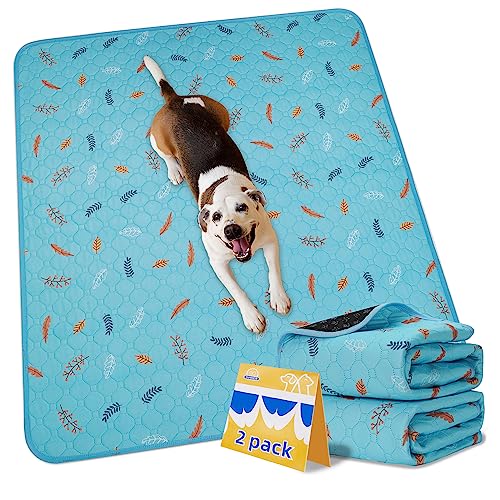 Image of Sunheir Washable Pee Pads for Dogs Extra Large 36 inch x 72 inch 2-Pack, Reusable Puppy Pads Pet Training Pads, Waterproof Dog Pee Pads for Crate, Whelping Pad, Non-Slip Protects Against Urine Leakage