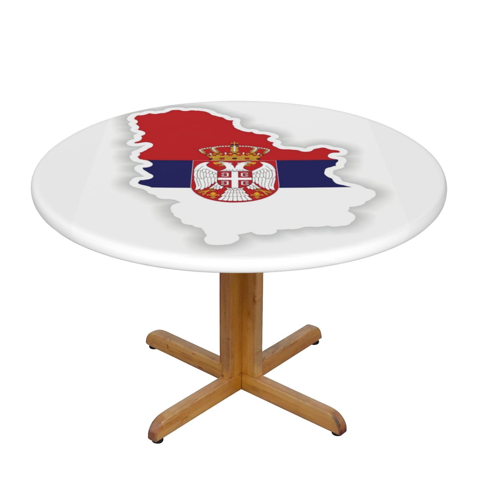 Serbia Flag Map Print Oxford Wipeable Tablecloth Oil-Resistant Outdoor Table Cover Reusable Birthday Table Protector