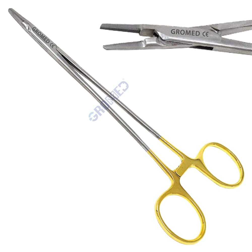Gromed TC Ryder Needle Holder - (Golden Handle - Tungsten Carbide Inserts on Jaws), Stainless Steel Surgical Instruments (20cm, (8"))-image-34