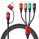 Minlu 4 in 2 Multi Ladekabel, Multi USB Kabel mit Datenübertragung, Nylon Universal Ladekabel [3.5A...