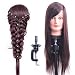 HAIREALM 26" Mannequin Head Hair Styling Training Head Manikin Cosmetology Doll Head Synthetic Fiber Hair (Table Clamp Stand Included)SC04P